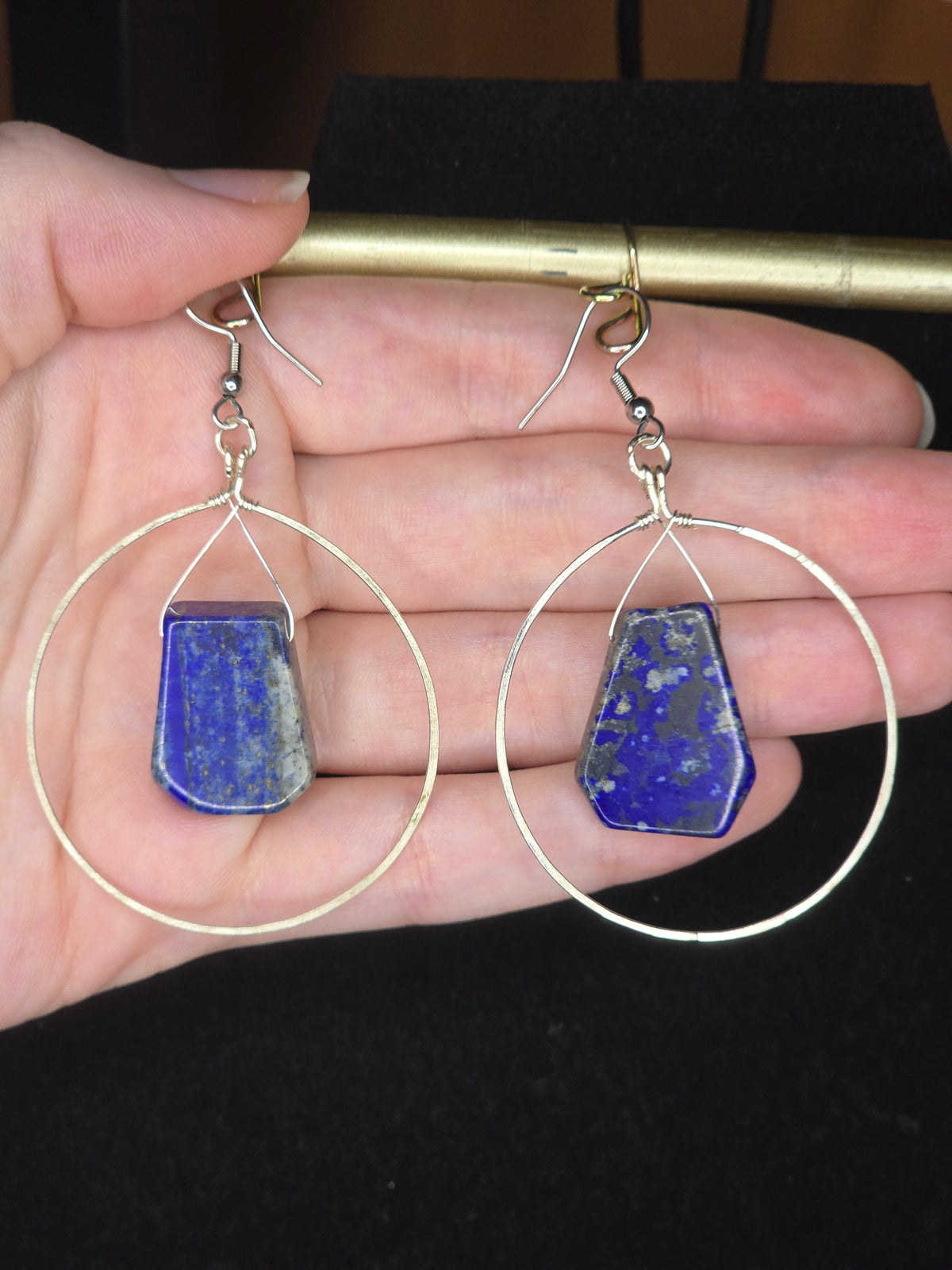 Lapis Lazuli Silver Earrings