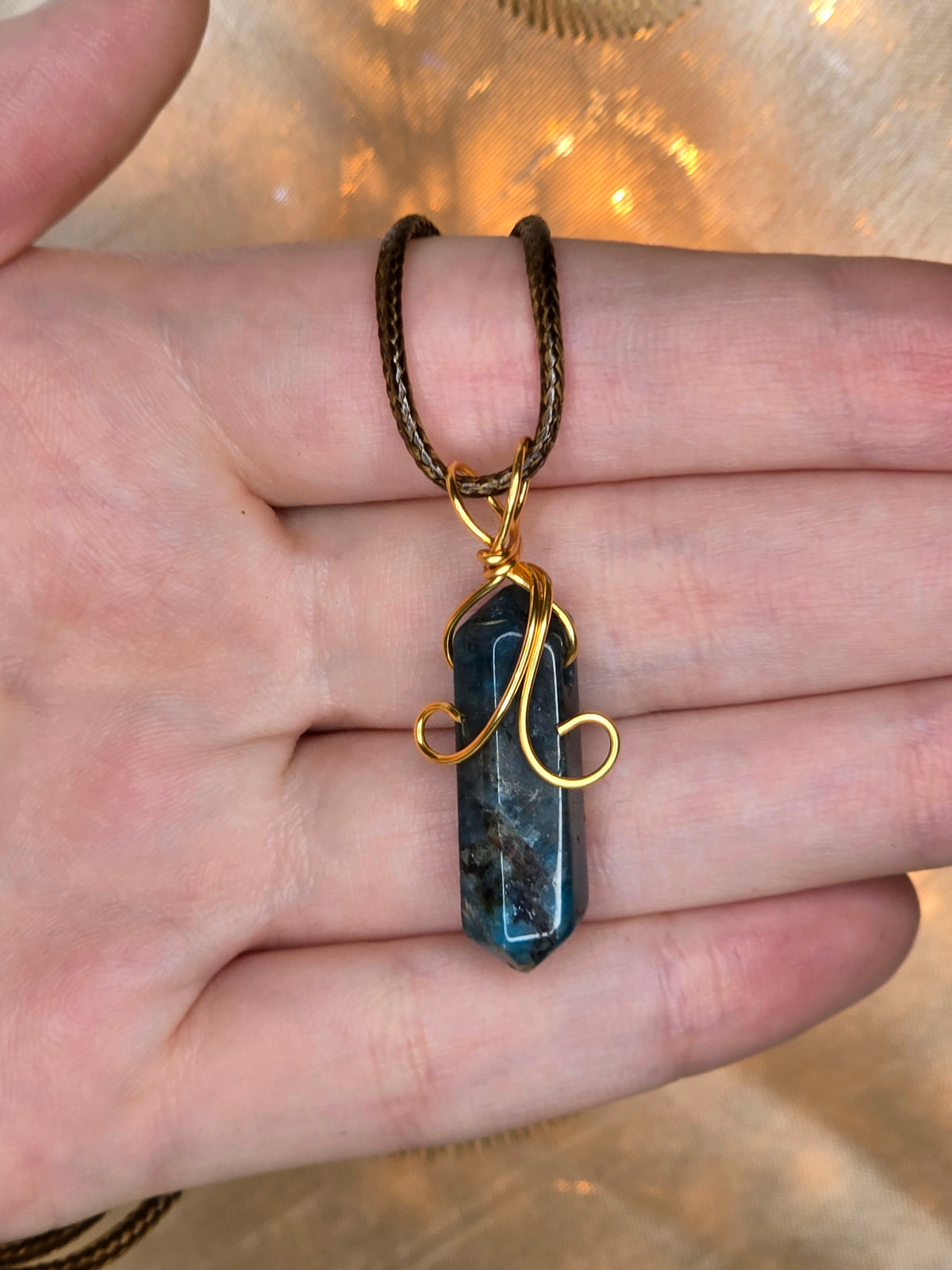 Gold-Coated Copper Wrapped Pendant