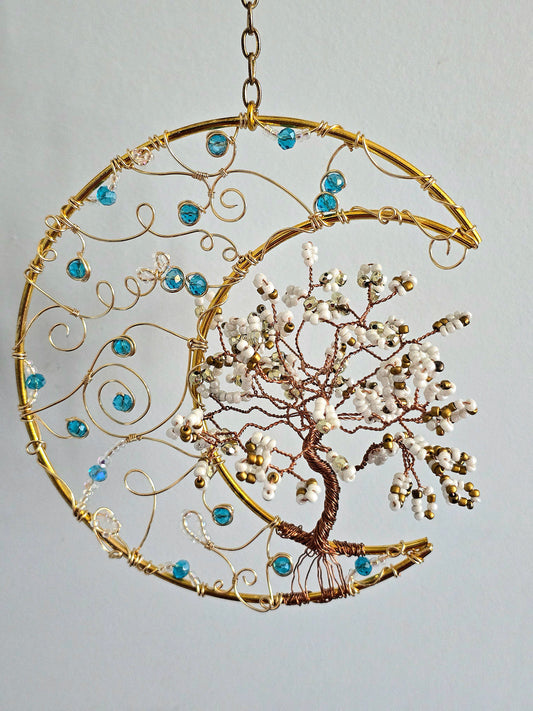 White/Gold Tree Suncatcher