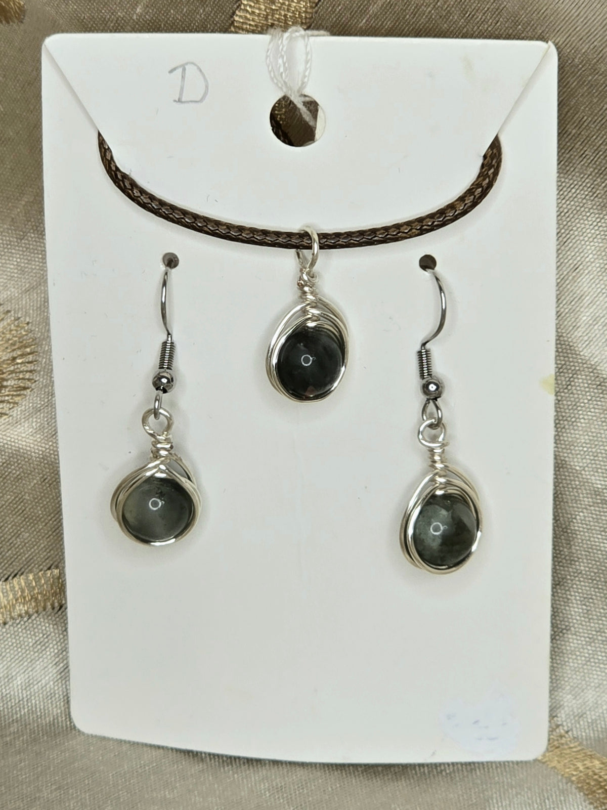 Bloodstone Herringbone Necklace & Earring Set