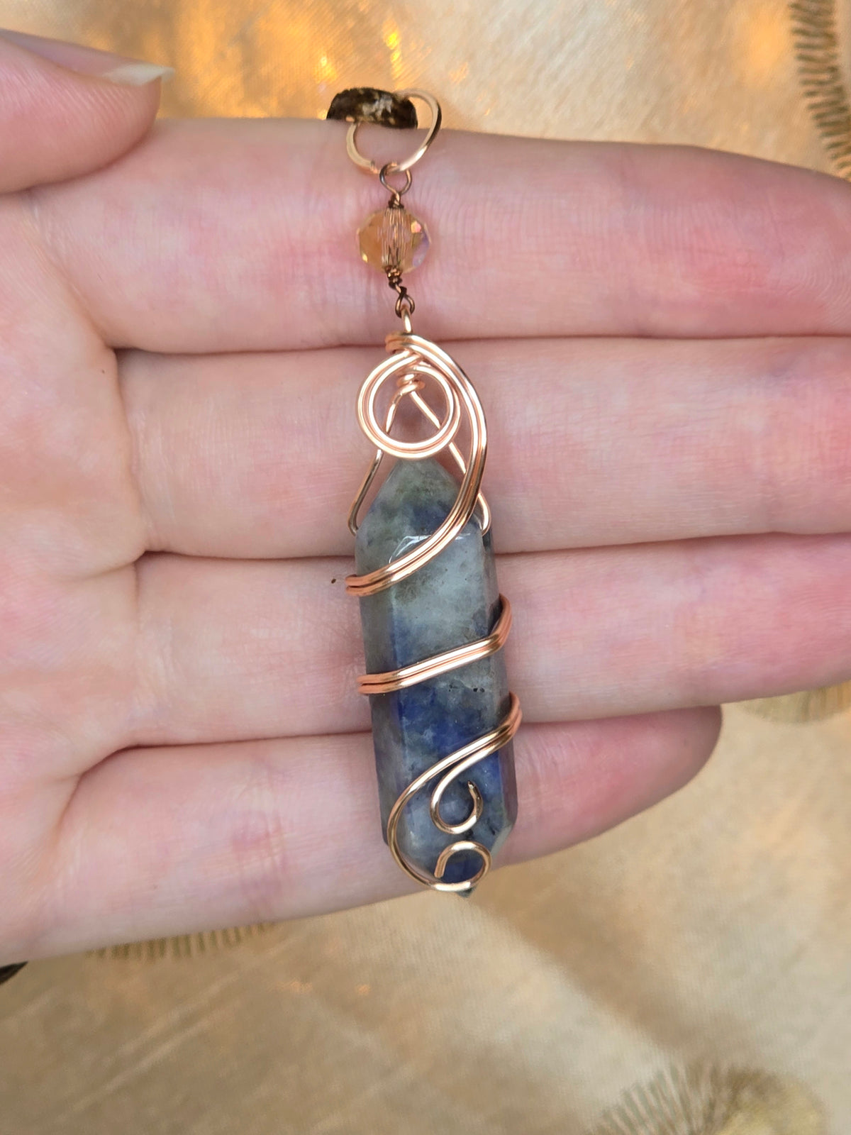Rosegold-Coated Copper Wrapped Pendant