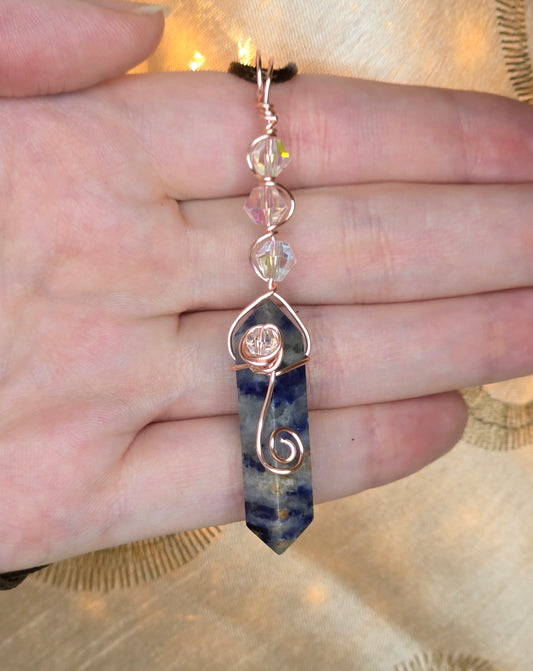 Rosegold-Coated Copper Wrapped Pendant