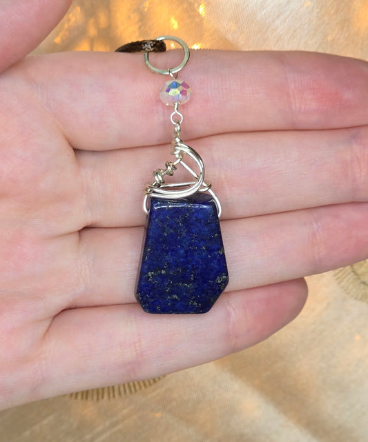 Silver-Coated Copper Wrapped Lapis Lazuli
