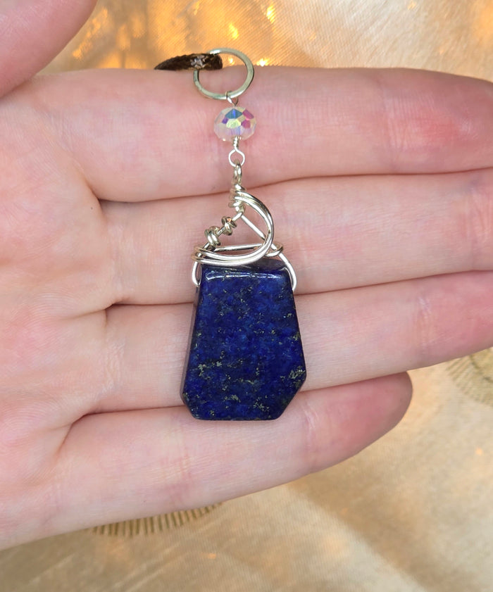 Silver-Coated Copper Wrapped Lapis Lazuli